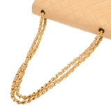 CHANEL シャネル マトラッセ Wフラップ チェーンショルダー 25cm ベージュ A01112 レディース ラムスキン ショルダーバッグ Bランク 中古 銀蔵