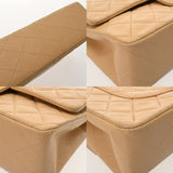 CHANEL シャネル マトラッセ Wフラップ チェーンショルダー 25cm ベージュ A01112 レディース ラムスキン ショルダーバッグ Bランク 中古 銀蔵