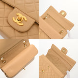 CHANEL シャネル マトラッセ Wフラップ チェーンショルダー 25cm ベージュ A01112 レディース ラムスキン ショルダーバッグ Bランク 中古 銀蔵