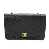 CHANEL シャネル マトラッセ ダイアナ 25cm チェーンショルダー ブラック A01165 レディース ラムスキン ショルダーバッグ ABランク 中古 銀蔵