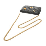 CHANEL シャネル マトラッセ 2.55 チェーンクラッチ ブラック A70328 レディース ラムスキン ショルダーバッグ Aランク 中古 銀蔵