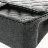 CHANEL シャネル マトラッセ Wフラップ チェーンショルダー 25cm ブラック A01112 レディース キャビアスキン ショルダーバッグ Aランク 中古 銀蔵