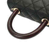 CHANEL シャネル マトラッセ ミニフラップバッグ XXS 2WAY ブラック AS2215 レディース キャビアスキン パイソン ハンドバッグ Aランク 中古 銀蔵