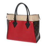 LOUIS VUITTON ルイヴィトン モノグラム オンマイサイド MM ルージュピラット M53824 レディース カーフレザー/モノグラムキャンバス 2WAYバッグ Aランク 中古 銀蔵