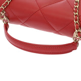 CHANEL シャネル チェーンショルダー レッド レディース ラムスキン ショルダーバッグ Aランク 中古 銀蔵