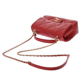 CHANEL シャネル チェーンショルダー レッド レディース ラムスキン ショルダーバッグ Aランク 中古 銀蔵