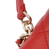 CHANEL シャネル チェーンショルダー レッド レディース ラムスキン ショルダーバッグ Aランク 中古 銀蔵