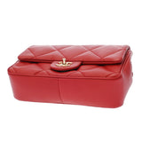 CHANEL シャネル チェーンショルダー レッド レディース ラムスキン ショルダーバッグ Aランク 中古 銀蔵