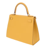 HERMES エルメス ケリー 28 外縫い ジョーヌアンプル Y刻印(2020年頃) レディース ヴォーエプソン ハンドバッグ Aランク 中古 銀蔵
