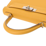 HERMES エルメス ケリー 28 外縫い ジョーヌアンプル Y刻印(2020年頃) レディース ヴォーエプソン ハンドバッグ Aランク 中古 銀蔵