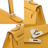 HERMES エルメス ケリー 28 外縫い ジョーヌアンプル Y刻印(2020年頃) レディース ヴォーエプソン ハンドバッグ Aランク 中古 銀蔵