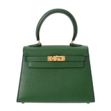 HERMES エルメス ミニケリー グリーン ○X刻印(1994年頃) レディース クシュベル 2WAYバッグ Aランク 中古 銀蔵