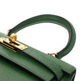 HERMES エルメス ミニケリー グリーン ○X刻印(1994年頃) レディース クシュベル 2WAYバッグ Aランク 中古 銀蔵