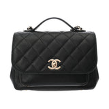 CHANEL シャネル アフィニティ ブラック レディース キャビアスキン 2WAYバッグ Aランク 中古 銀蔵