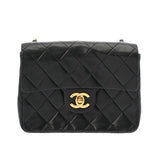 CHANEL シャネル マトラッセ ミニ チェーンショルダー 17cm ブラック レディース ラムスキン ショルダーバッグ ABランク 中古 銀蔵
