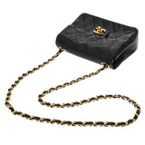 CHANEL シャネル マトラッセ ミニ チェーンショルダー 17cm ブラック レディース ラムスキン ショルダーバッグ ABランク 中古 銀蔵