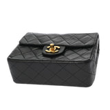 CHANEL シャネル マトラッセ ミニ チェーンショルダー 17cm ブラック レディース ラムスキン ショルダーバッグ ABランク 中古 銀蔵