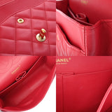 CHANEL シャネル マトラッセ チェーンショルダー Wフラップ ピンク レディース ラムスキン ショルダーバッグ ABランク 中古 銀蔵
