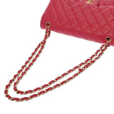 CHANEL シャネル マトラッセ チェーンショルダー Wフラップ ピンク レディース ラムスキン ショルダーバッグ ABランク 中古 銀蔵