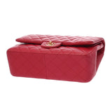 CHANEL シャネル マトラッセ チェーンショルダー Wフラップ ピンク レディース ラムスキン ショルダーバッグ ABランク 中古 銀蔵