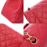 CHANEL シャネル マトラッセ チェーンショルダー Wフラップ ピンク レディース ラムスキン ショルダーバッグ ABランク 中古 銀蔵