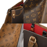 LOUIS VUITTON ルイヴィトン モノグラムリバース オンザゴー MM ブラウン M45321 レディース モノグラムキャンバス ハンドバッグ Aランク 中古 銀蔵