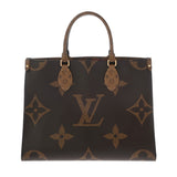 LOUIS VUITTON ルイヴィトン モノグラムリバース オンザゴー MM ブラウン M45321 レディース モノグラムキャンバス ハンドバッグ Aランク 中古 銀蔵