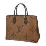 LOUIS VUITTON ルイヴィトン モノグラムリバース オンザゴー MM ブラウン M45321 レディース モノグラムキャンバス ハンドバッグ Aランク 中古 銀蔵
