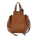 LOEWE ロエベ ハンモック ミディアムドローストリング ブラウン レディース レザー 2WAYバッグ ABランク 中古 銀蔵
