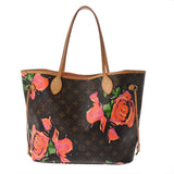 LOUIS VUITTON ルイヴィトン モノグラムローズ ネヴァーフル MM ブラウン M48613 レディース モノグラムキャンバス トートバッグ Bランク 中古 銀蔵