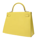 HERMES エルメス ケリー 32 外縫い 2WAY ライム □R刻印(2014年頃) レディース ヴォーエプソン ハンドバッグ Aランク 中古 銀蔵