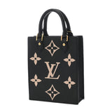 LOUIS VUITTON ルイヴィトン モノグラムアンプラント プティットサックプラ ノワール/ベージュ M81416 レディース レザー ハンドバッグ Aランク 中古 銀蔵