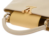 LOUIS VUITTON ルイヴィトン カプシーヌ MM アイボリー/イエロー N59883 レディース レザー ハンドバッグ Bランク 中古 銀蔵