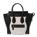 CELINE セリーヌ ラゲージ マイクロショッパー ブラック/ホワイト 189793 レディース レザー ハンドバッグ ABランク 中古 銀蔵