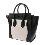 CELINE セリーヌ ラゲージ マイクロショッパー ブラック/ホワイト 189793 レディース レザー ハンドバッグ ABランク 中古 銀蔵