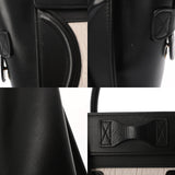 CELINE セリーヌ ラゲージ マイクロショッパー ブラック/ホワイト 189793 レディース レザー ハンドバッグ ABランク 中古 銀蔵