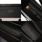 CELINE セリーヌ ラゲージ マイクロショッパー ブラック/ホワイト 189793 レディース レザー ハンドバッグ ABランク 中古 銀蔵