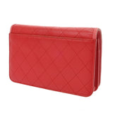 CHANEL シャネル マトラッセ チェーンウォレット レッド レディース レザー ショルダーバッグ Bランク 中古 銀蔵
