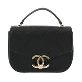 CHANEL シャネル マトラッセ 2WAYチェーンバッグ ブラック レディース キャビアスキン ショルダーバッグ ABランク 中古 銀蔵