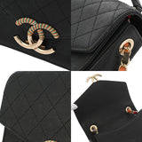 CHANEL シャネル マトラッセ 2WAYチェーンバッグ ブラック レディース キャビアスキン ショルダーバッグ ABランク 中古 銀蔵