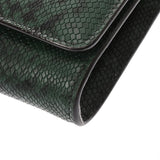JIMMY CHOO ジミーチュウ チェーンショルダー グリーン レディース 型押しパイソン ショルダーバッグ Aランク 中古 銀蔵