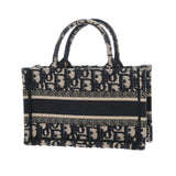 CHRISTIAN DIOR クリスチャンディオール ブックトート ミニ ネイビー S5573CRIN レディース オブリークキャンバス ハンドバッグ Aランク 中古 銀蔵