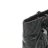 CHANEL シャネル カンボンライン ラージトート ブラック/ブラックエナメル A25169 レディース カーフ トートバッグ ABランク 中古 銀蔵