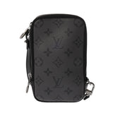 LOUIS VUITTON ルイヴィトン モノグラムエクリプス LVダブルフォンポーチ ブラック/グレー M69534 メンズ モノグラムエクリプスキャンバス ショルダーバッグ Aランク 中古 銀蔵