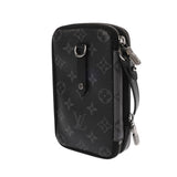 LOUIS VUITTON ルイヴィトン モノグラムエクリプス LVダブルフォンポーチ ブラック/グレー M69534 メンズ モノグラムエクリプスキャンバス ショルダーバッグ Aランク 中古 銀蔵