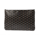 GOYARD ゴヤール セナ MM ブラック メンズ PVC レザー クラッチバッグ Aランク 中古 銀蔵