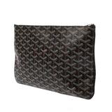 GOYARD ゴヤール セナ MM ブラック メンズ PVC レザー クラッチバッグ Aランク 中古 銀蔵