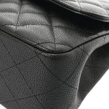CHANEL シャネル マトラッセ チェーンショルダー 30cm Wフラップ ブラック A58600 レディース キャビアスキン ショルダーバッグ Aランク 中古 銀蔵