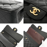 CHANEL シャネル マトラッセ チェーンショルダー 30cm Wフラップ ブラック A58600 レディース キャビアスキン ショルダーバッグ Aランク 中古 銀蔵