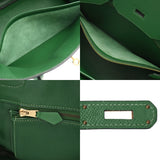 HERMES エルメス バーキン 35 グリーン □B刻印(1998年頃) ユニセックス クシュベル ハンドバッグ ABランク 中古 銀蔵